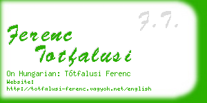 ferenc totfalusi business card