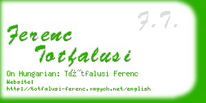 ferenc totfalusi business card